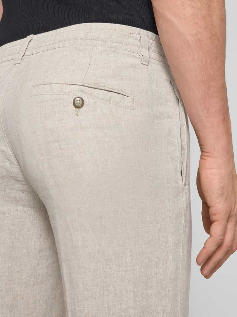 Selected Homme Regular fit linnen broek met persplooien model 'LEROY'