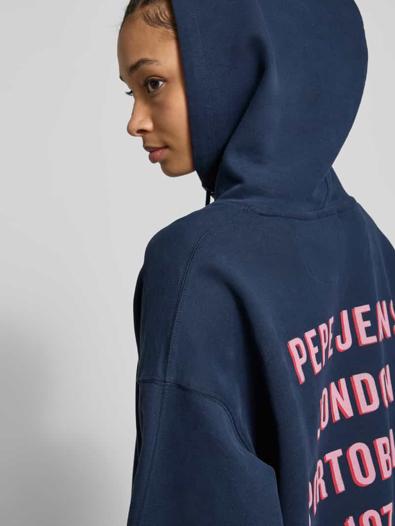 Pepe Jeans Oversized hoodie met labelprint model 'RIKKI'