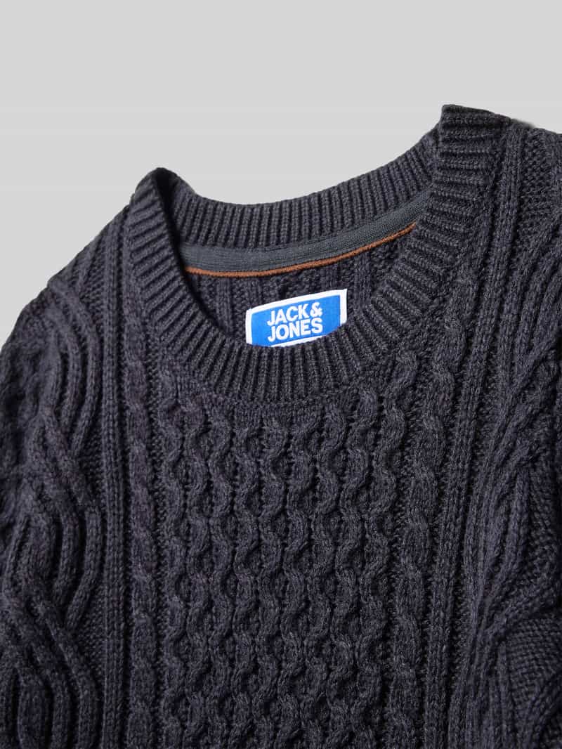 jack & jones Regular fit gebreide pullover met structuurmotief model 'Sean'