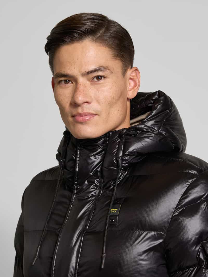 Blauer Usa Regular fit gewatteerde lange jas met logo-applicatie model 'Aldrich'