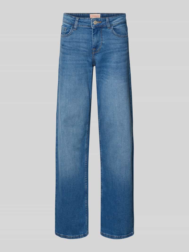 Wide leg jeans van katoenmix, model JUDY'