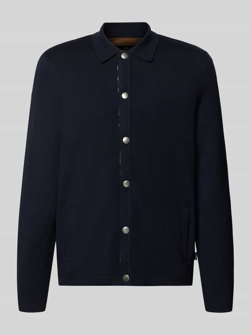 Barbour Regular fit gebreid jack van katoenmix met wol model 'Florcombe'