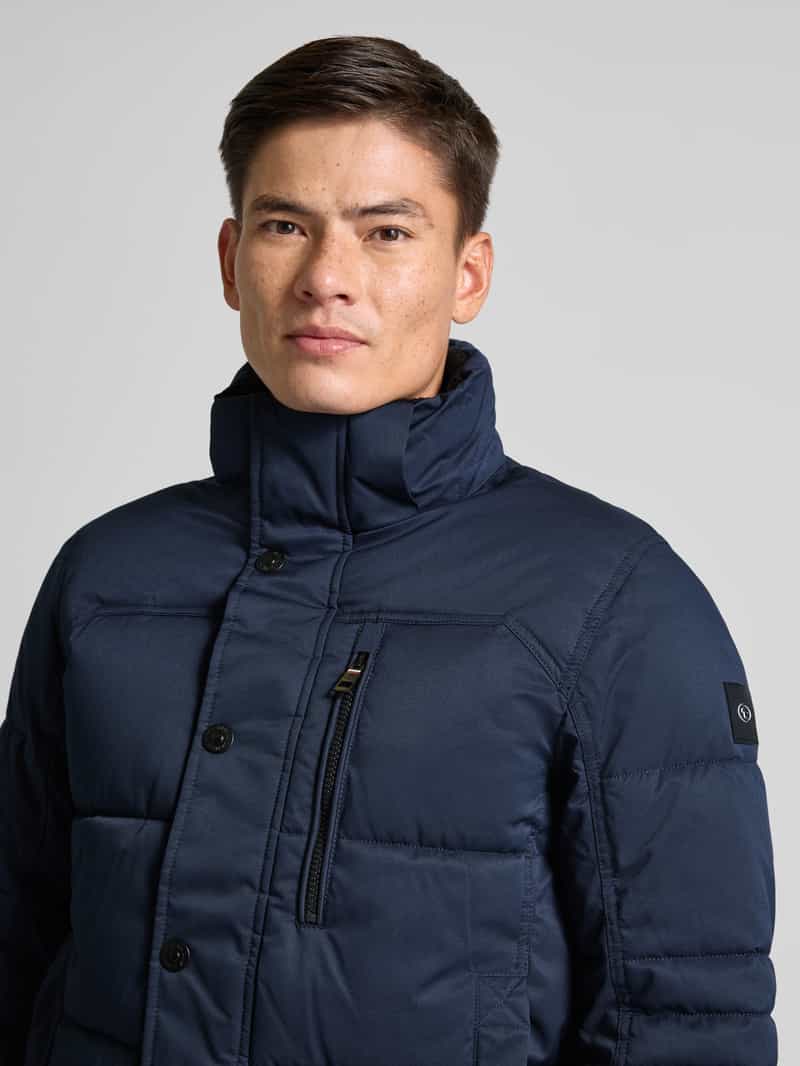 Tom Tailor Regular fit gewatteerd jack van ademend materiaal met afneembare capuchon