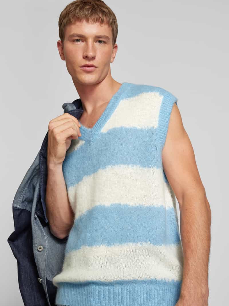 Hugo Blue Spencer van viscose met V-hals model 'Septune'