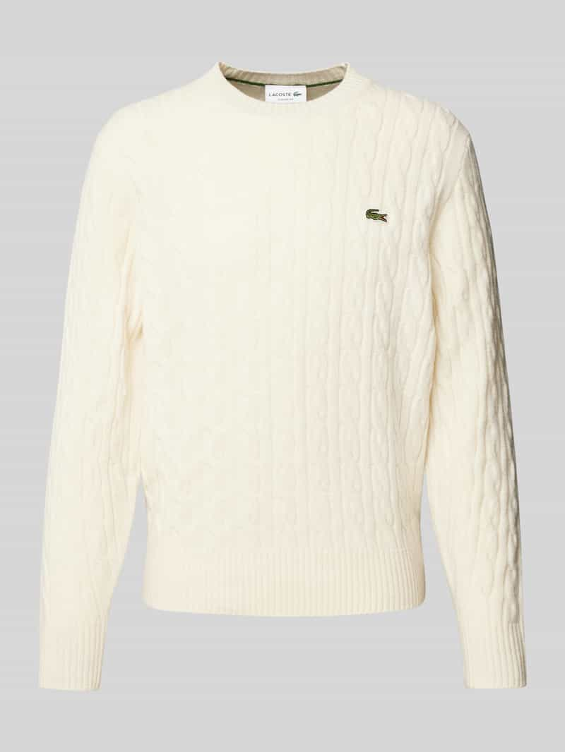 Lacoste Gebreide pullover met logopatch