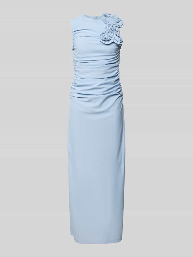 YAS Cocktailkleid mit floralen Applikationen Modell 'DONA' in Hellblau, Größe L 2055530L