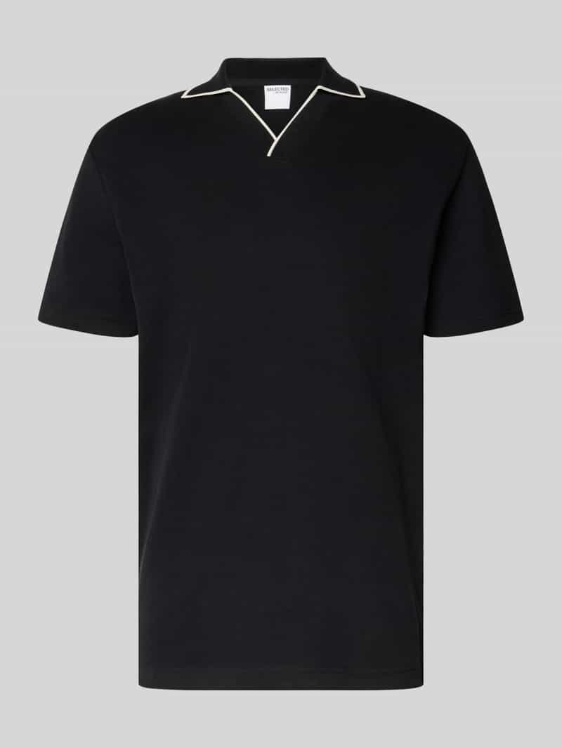 Selected Homme Slim fit poloshirt met V-hals model 'SANGEV'