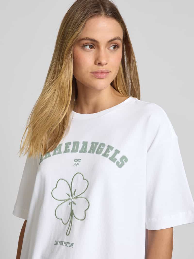 ARMEDANGELS T-shirt met labelprint model 'GIANNAA FORTUNE'