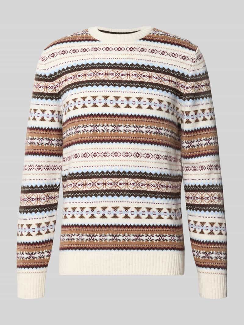 MCNEAL Slim gebreide pullover van katoenmix met ronde hals