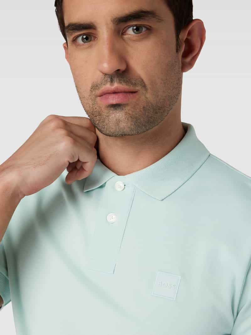 Boss Orange Poloshirt met labelpatch model 'Passenger'