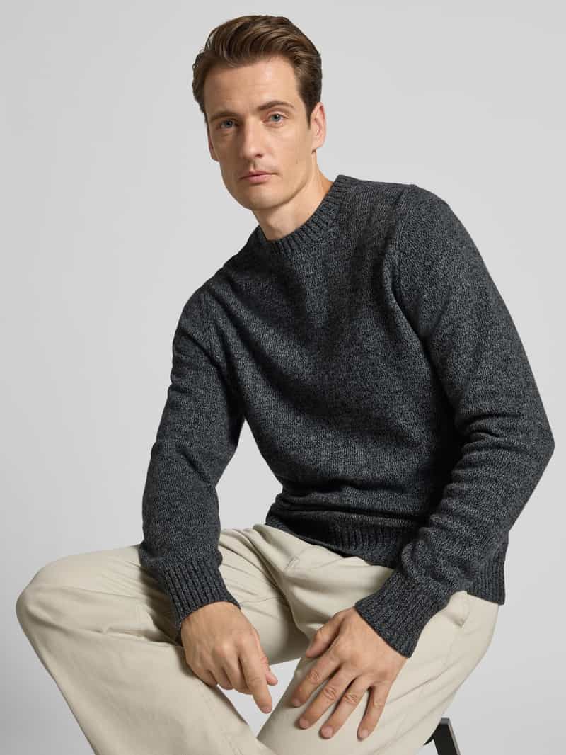 casual friday Regular fit gebreide pullover van wolmix model 'ANTE'