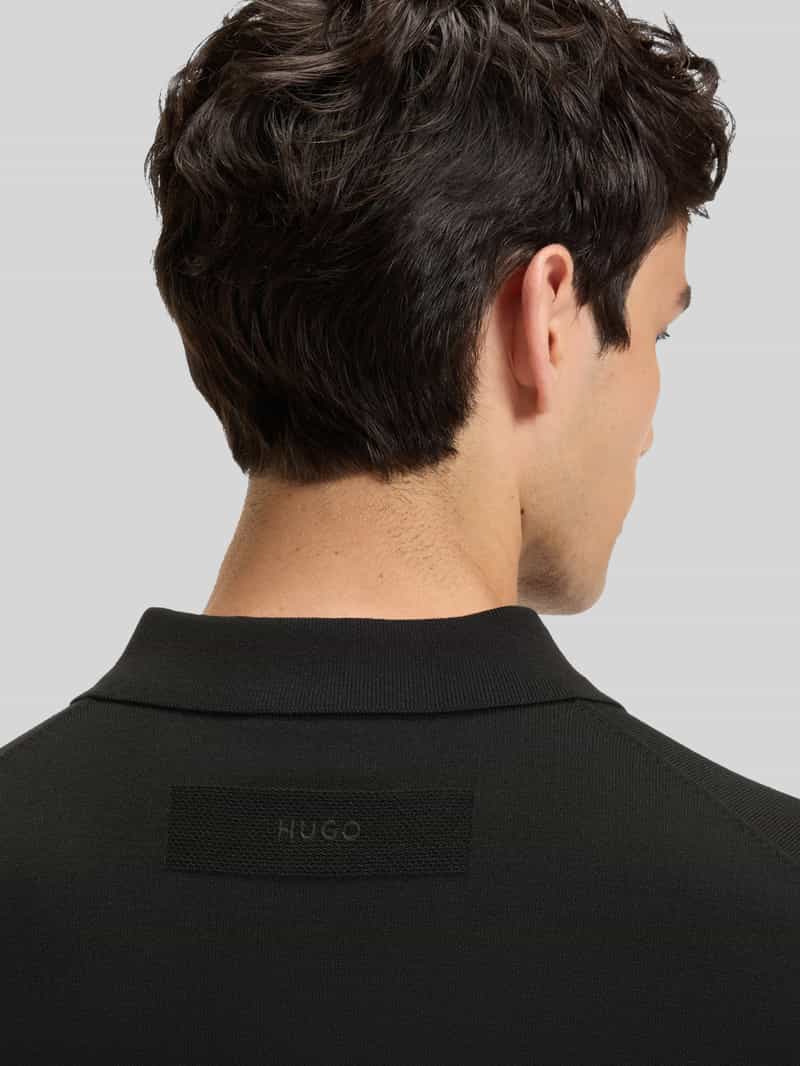 HUGO Slim fit poloshirt van viscosemix
