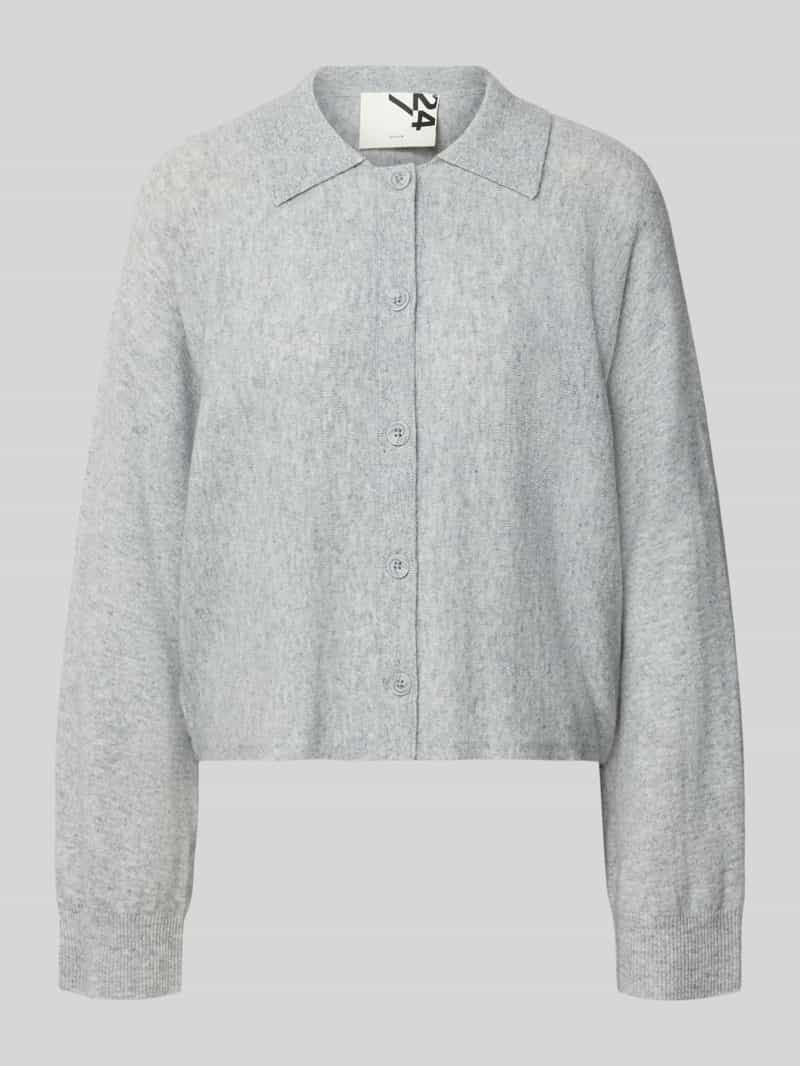 Opus Regular fit gebreid jack van pure wol model 'Dulena'