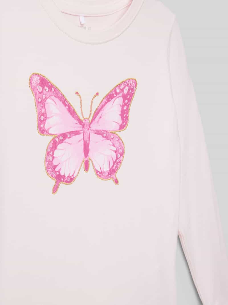 name it Shirt met lange mouwen en labelprint model 'DEMMI'
