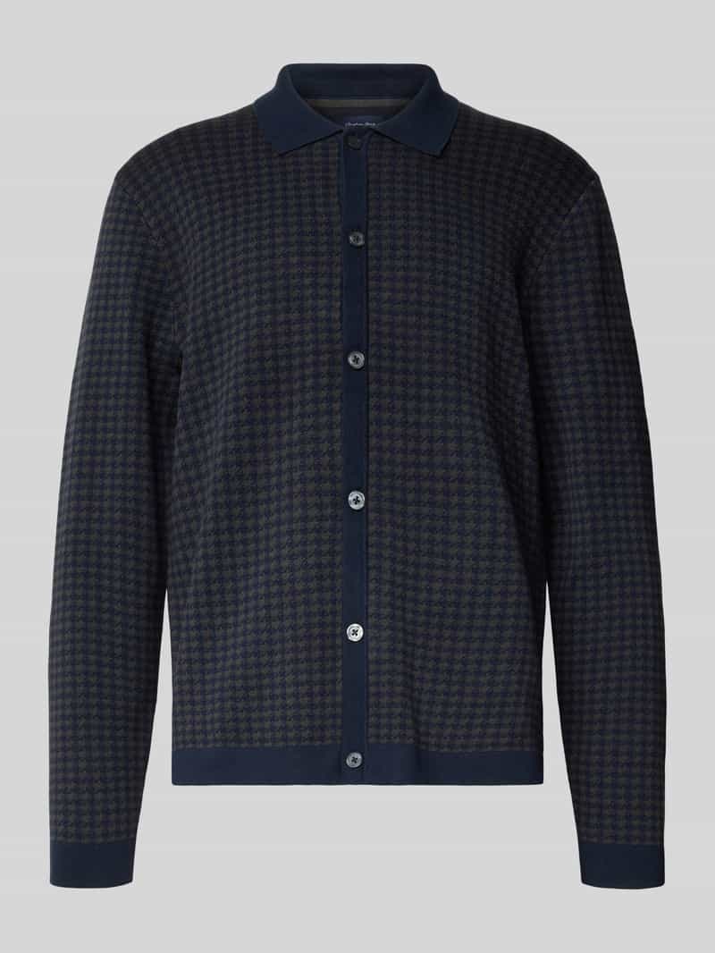 Christian Berg Men Regular fit gebreid jack met platte kraag