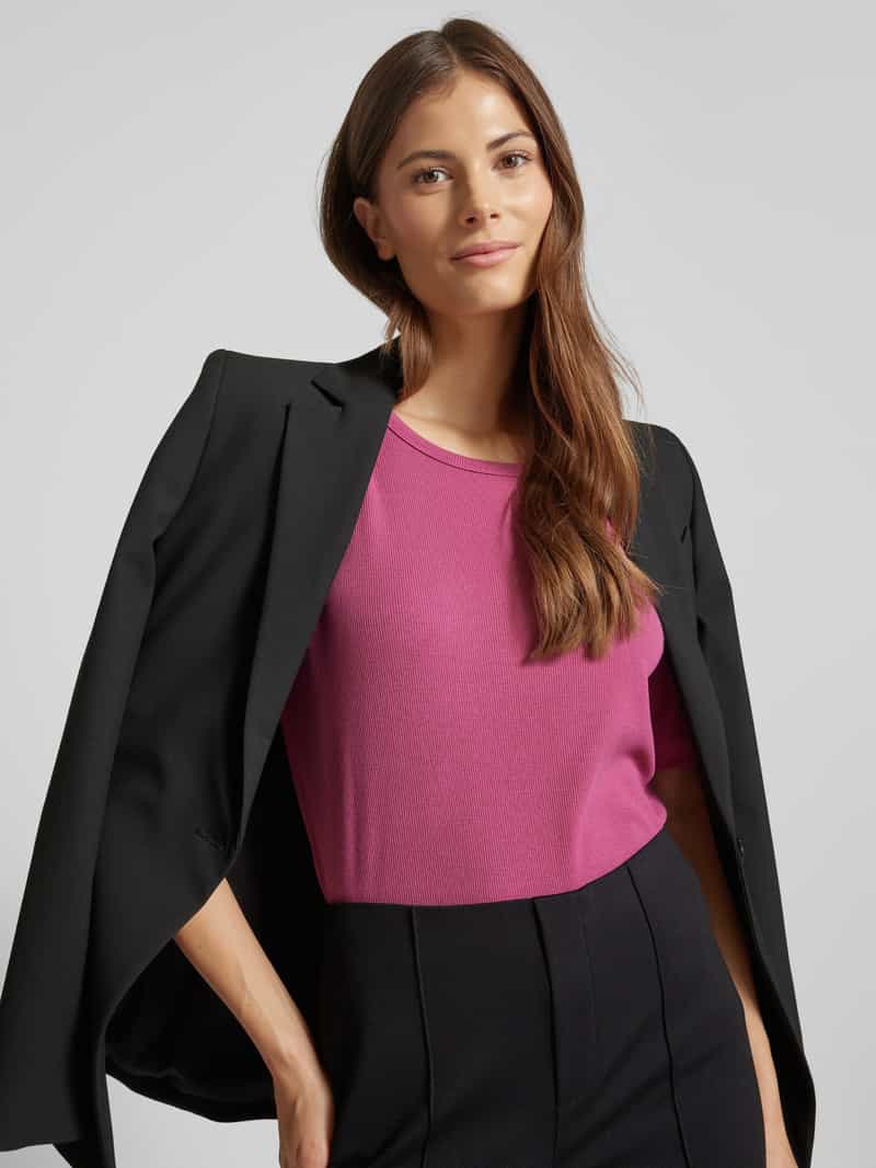 Tom Tailor Regular fit T-shirt met 1 2-mouwen en ronde hals