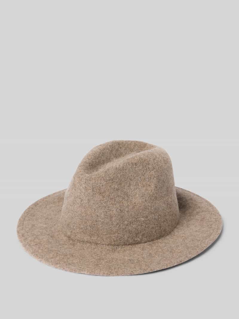 Hoed van wolmix met labeldetail model 'Fedora'