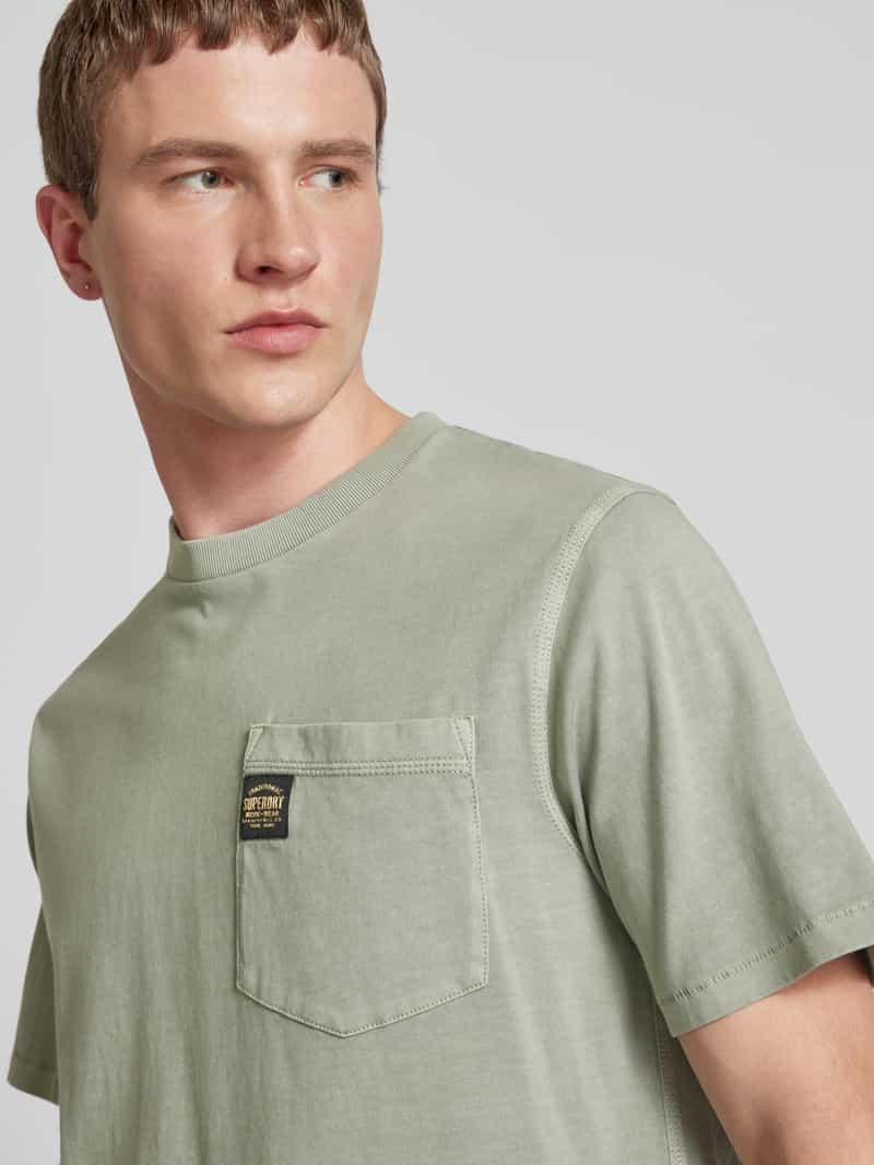Superdry T-shirt met labeldetail