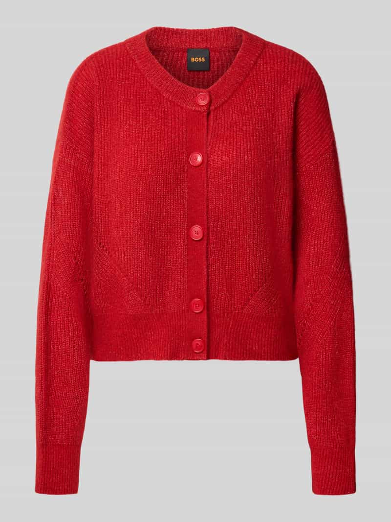 Boss Orange Regular fit gebreid jack van mix van alpaca en wol model 'C_Fernad'