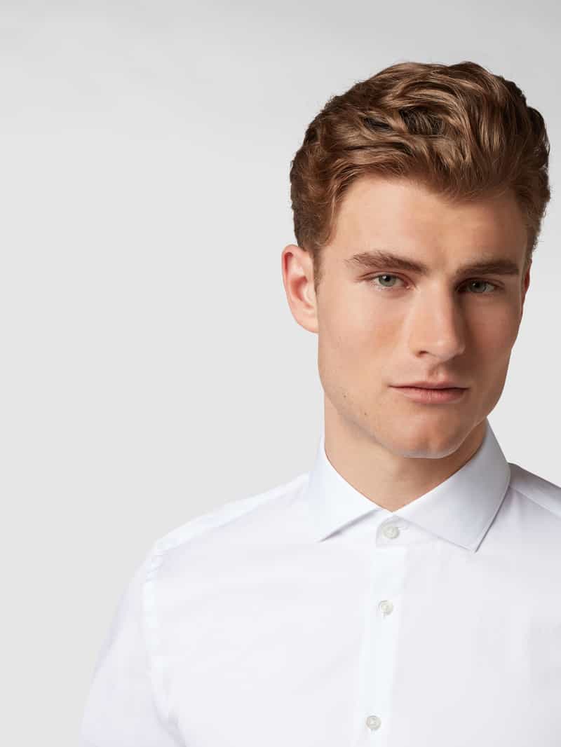 Jake*s Slim fit zakelijk overhemd van twill met extra lange mouwen