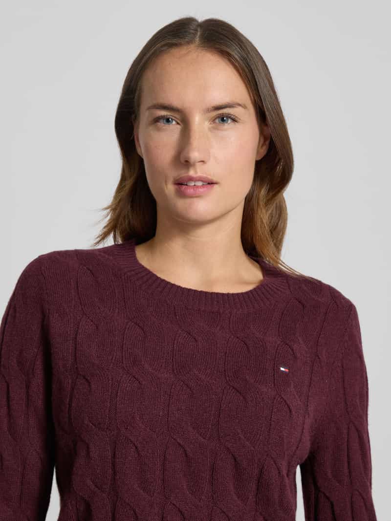 Tommy Hilfiger Regular fit gebreide pullover van pure wol