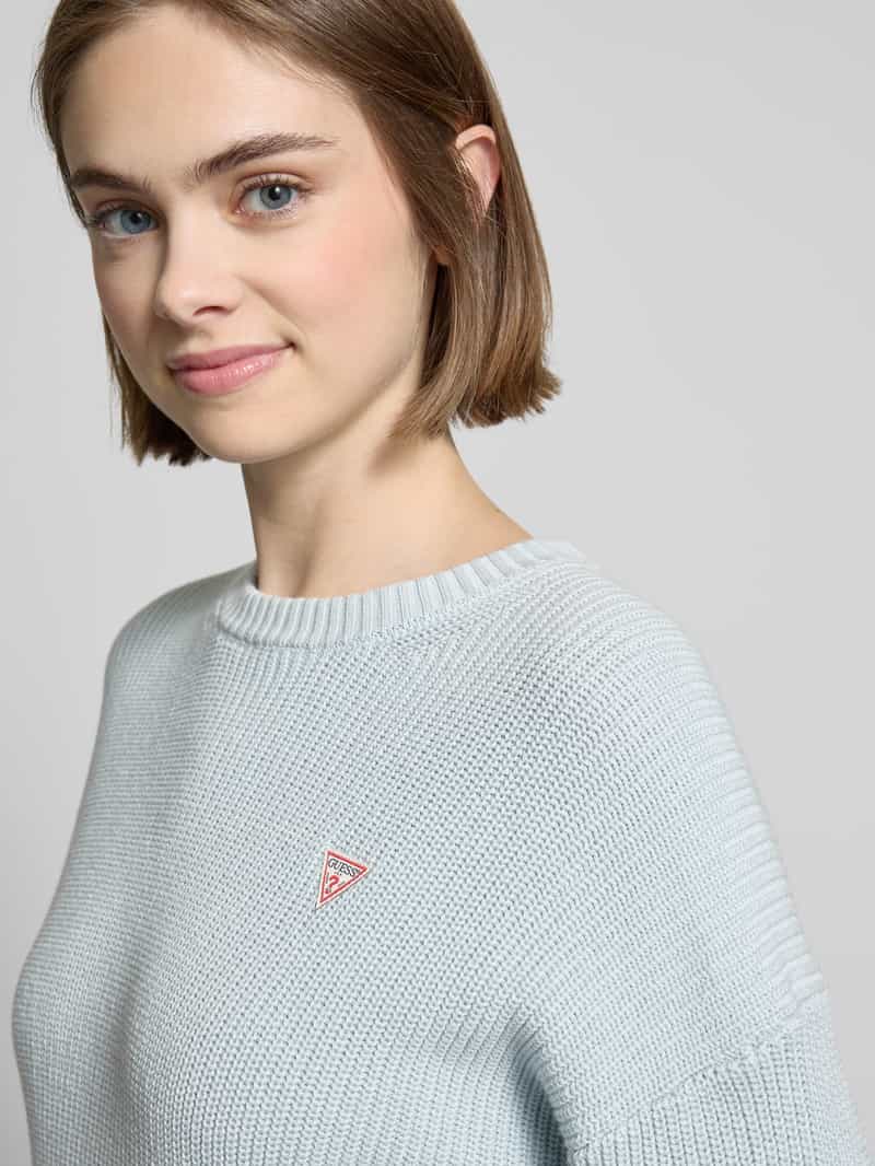 Guess Jeans Gebreide pullover met labelpatch