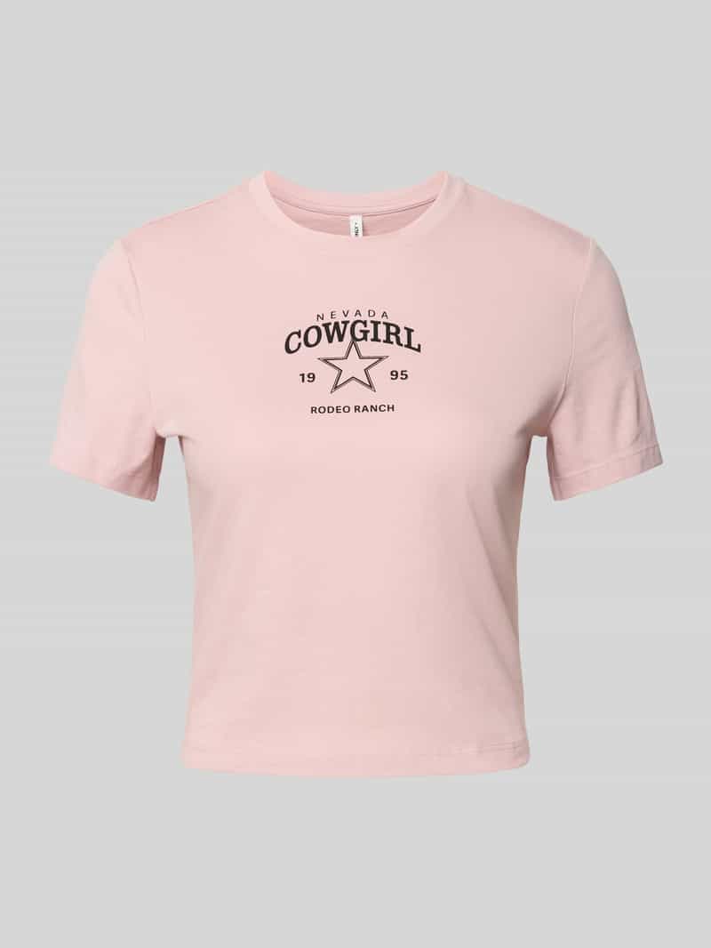 Only Slim fit T-shirt van puur katoen model 'KARINA'