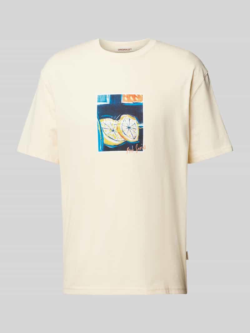 Jack & jones T-shirt met labelprint, model 'ORNOTO'