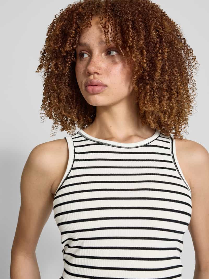Pieces Regular fit tanktop in riblook model 'RUKA'