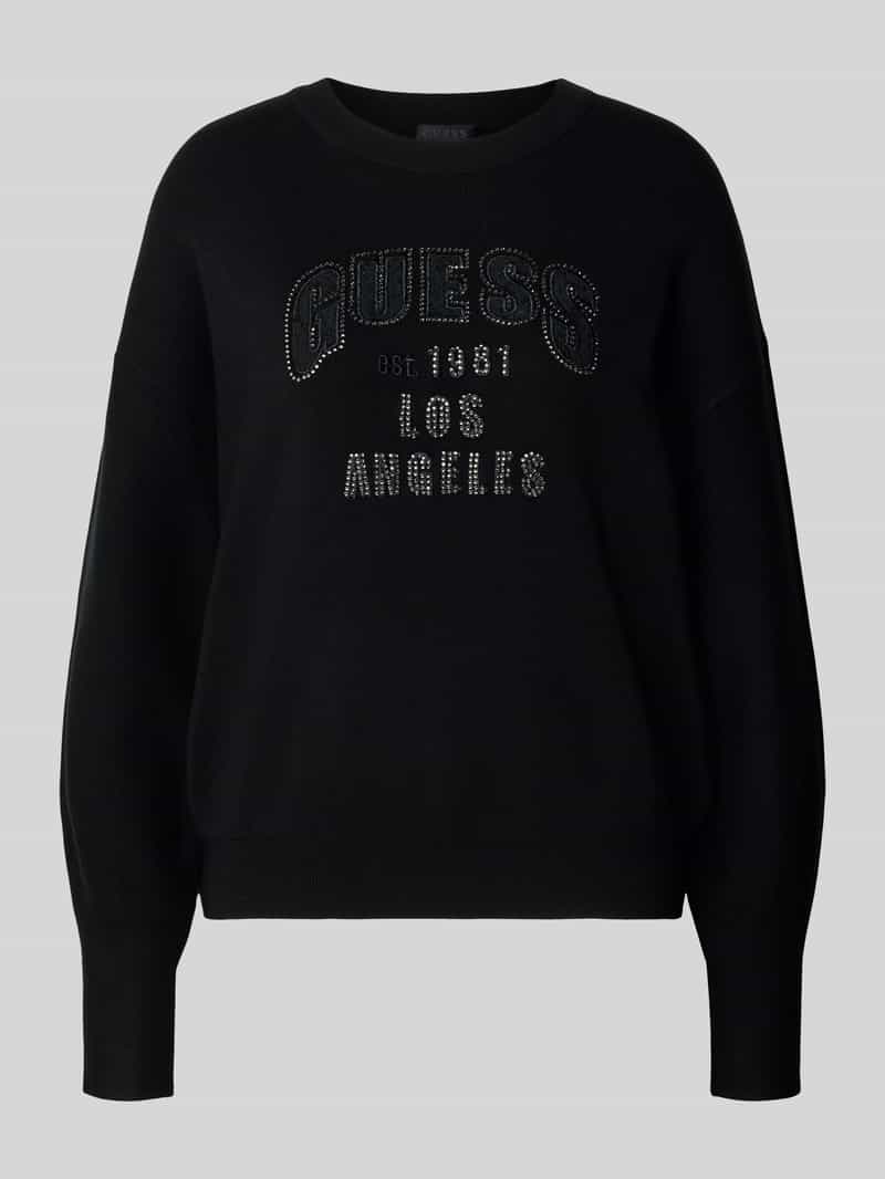 Guess Gebreide pullover met siersteentjes model 'LEIGHTON'