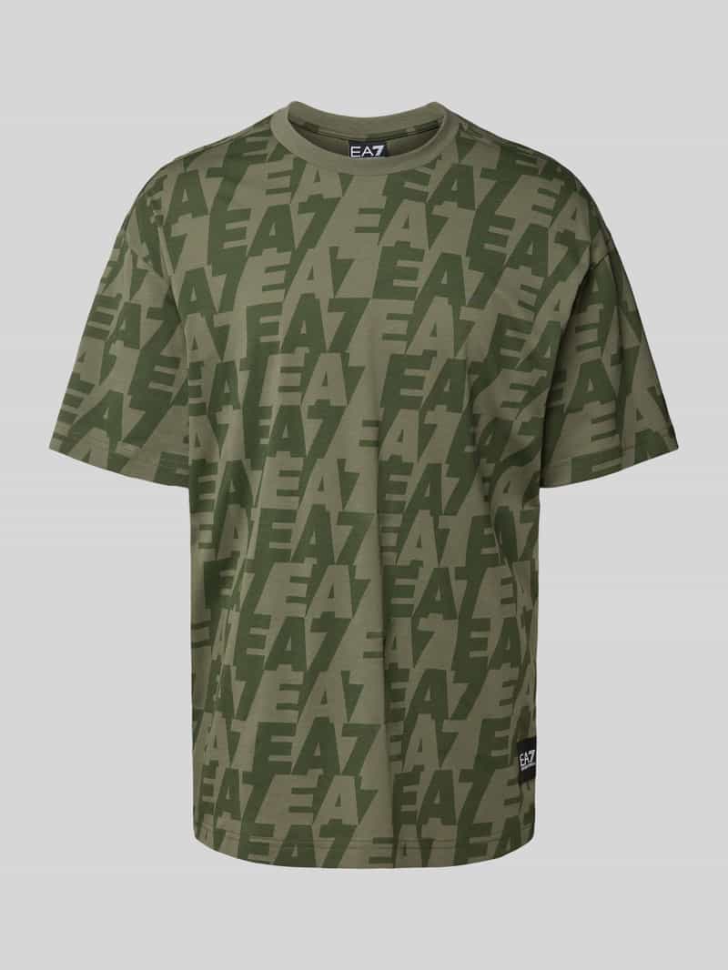 EA7 Emporio Armani T-shirt met all-over labelprint