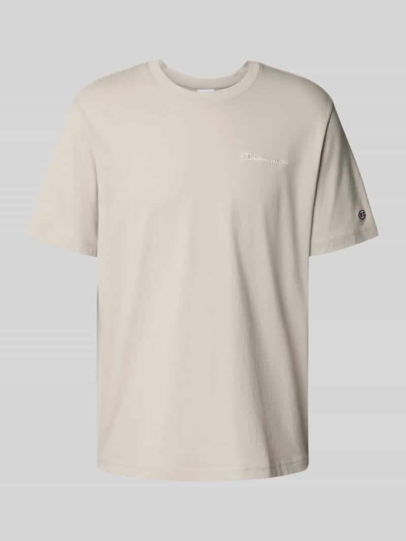 Champion T-shirt met logostitchings en ronde hals