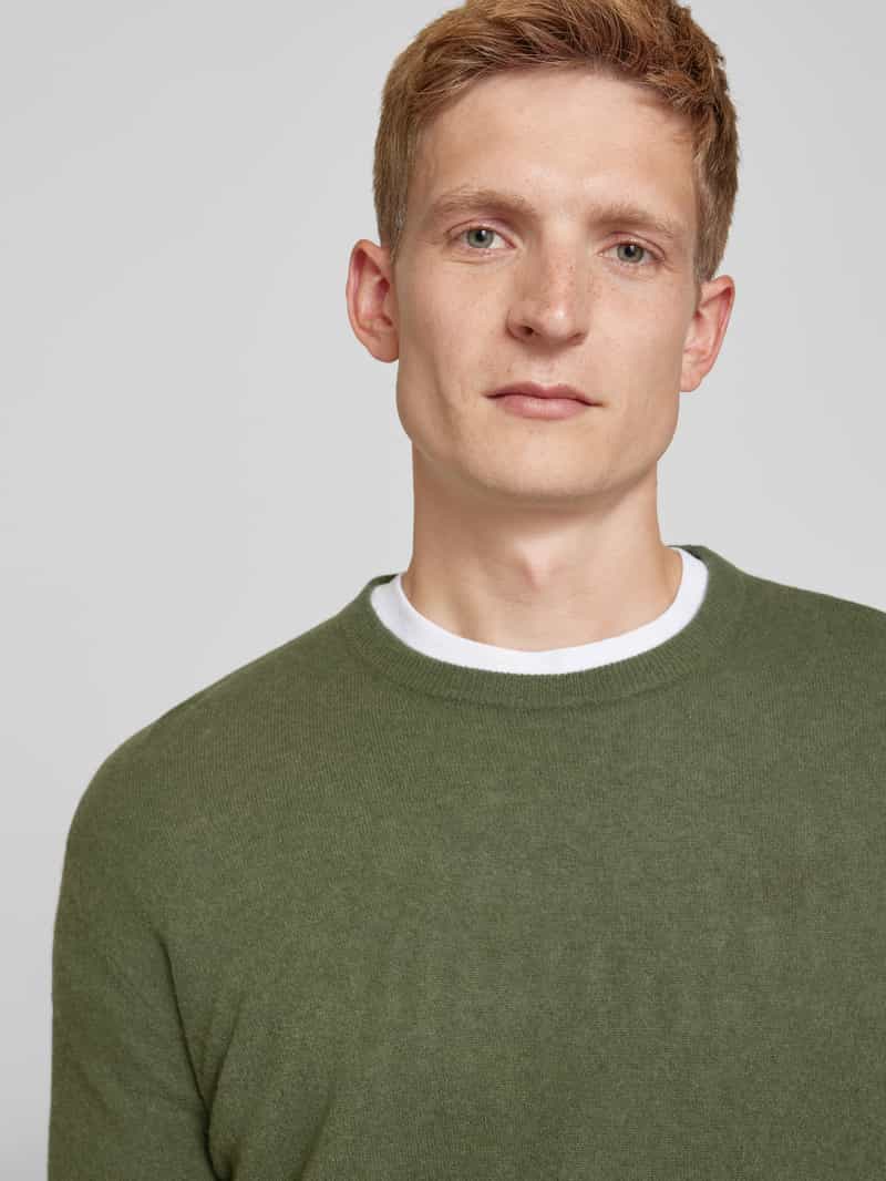 American vintage Gebreide pullover met ribboorden model 'RAXOW'