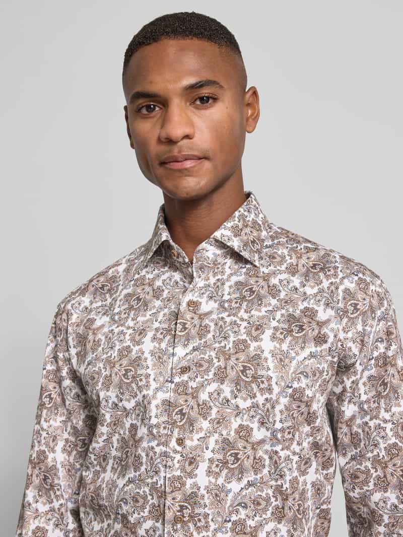Eterna Modern fit vrijetijdsoverhemd met kentkraag