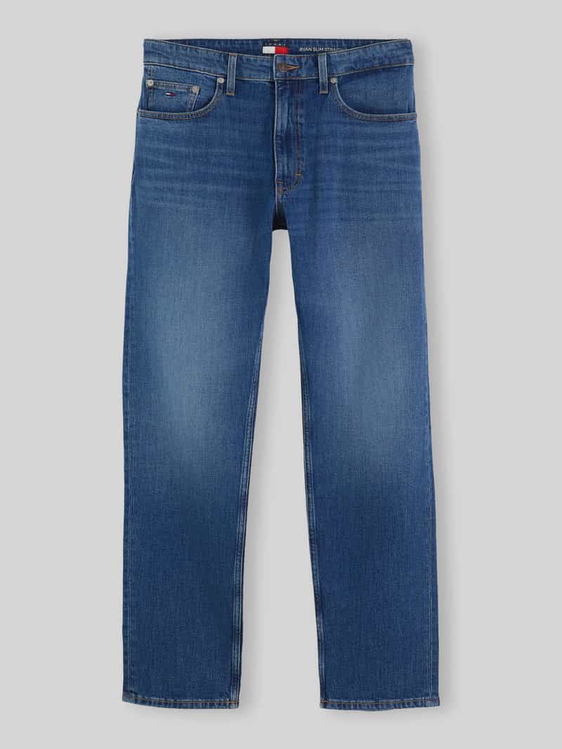 straight fit jeans van katoenmix