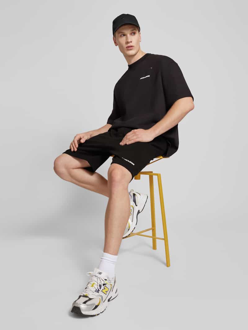 Pegador Regular fit sweatshorts met labelprint model 'LOGO HEAVY'