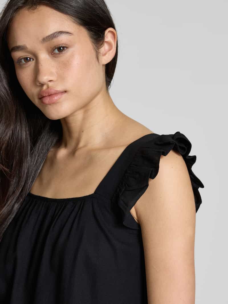 Pieces Relaxed fit top van een mix van viscose en linnen model 'PIA'