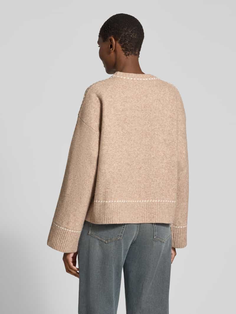Neo Noir Gebreide pullover met contrastnaden model 'Roeme' beige, foto 2