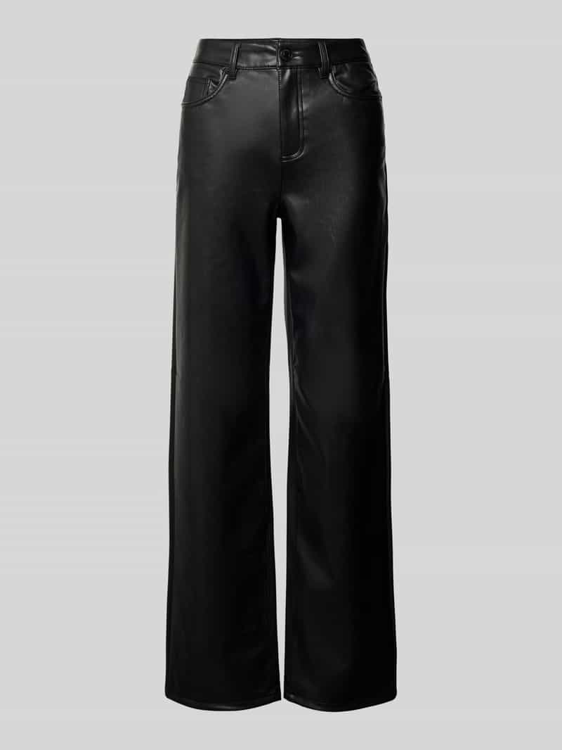 Vero Moda Wide leg broek in leerlook model 'TESSA'