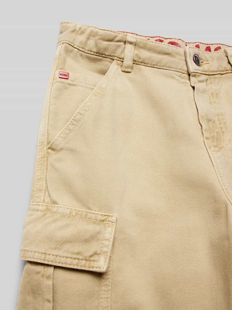 HUGO Loose fit cargobroek met labeldetail