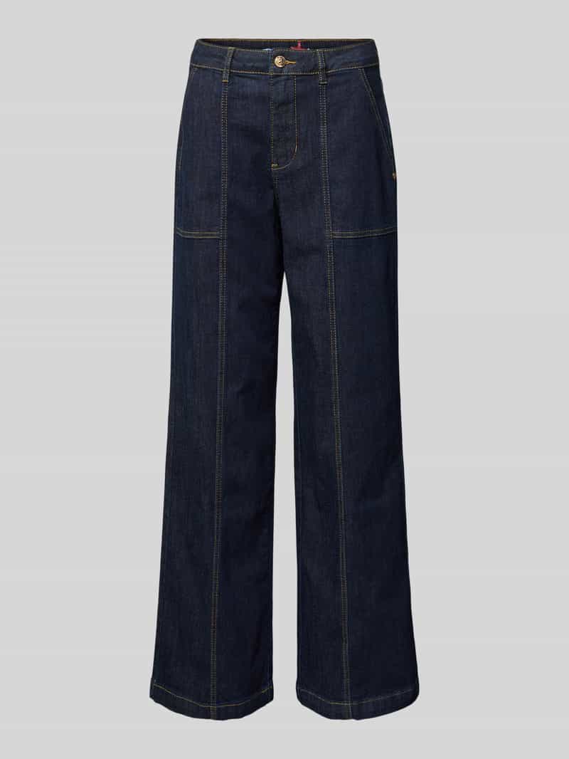 Buena Vista Wide leg jeans met siernaden