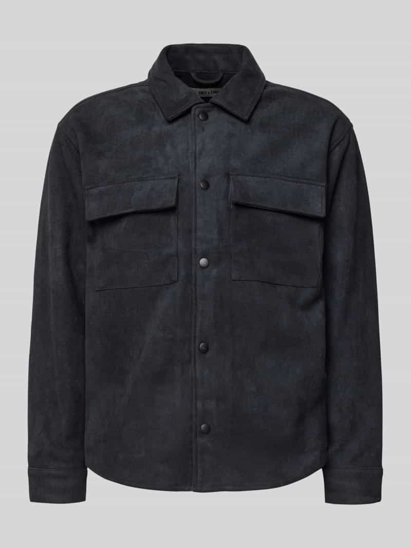 Only & Sons Regular fit jack in suèdelook met klepzakken op de borst model 'RAVI'