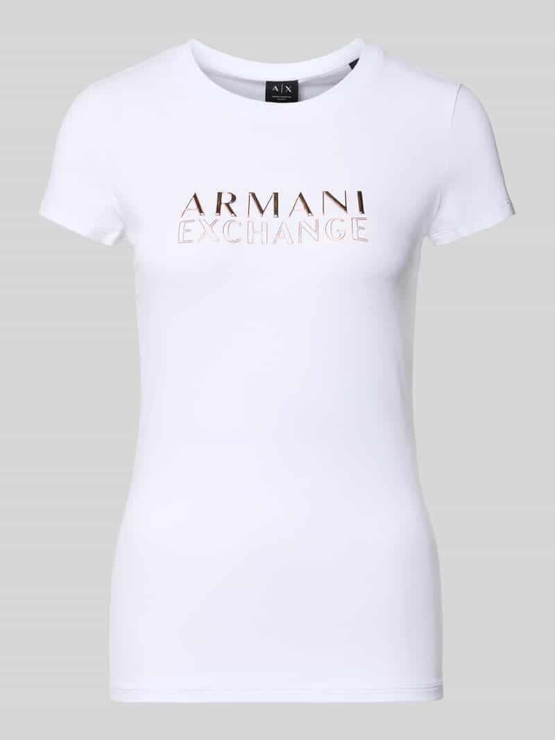 Armani Exchange T-shirt met labeldetail