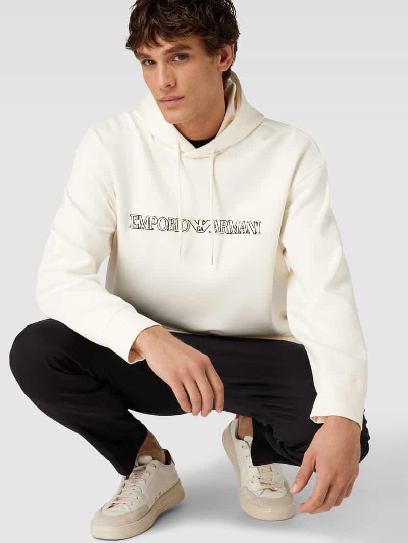 Emporio Armani Hoodie met labelstitching