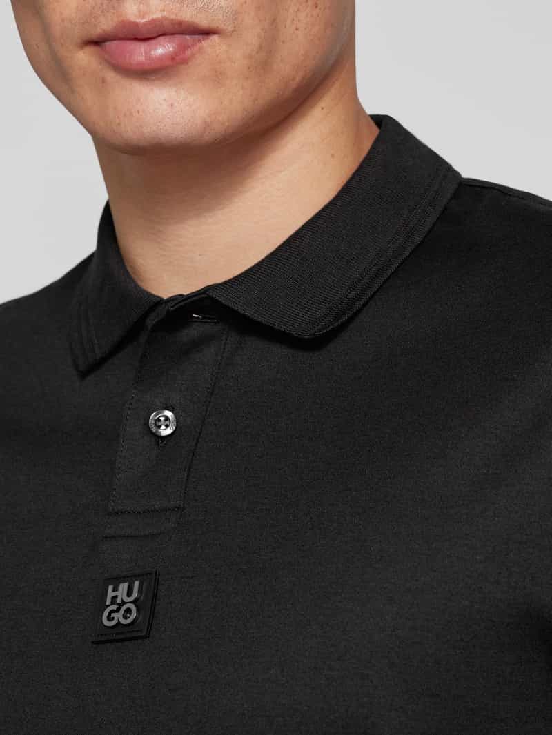 HUGO Regular fit poloshirt met labelbadge model 'Deabono'