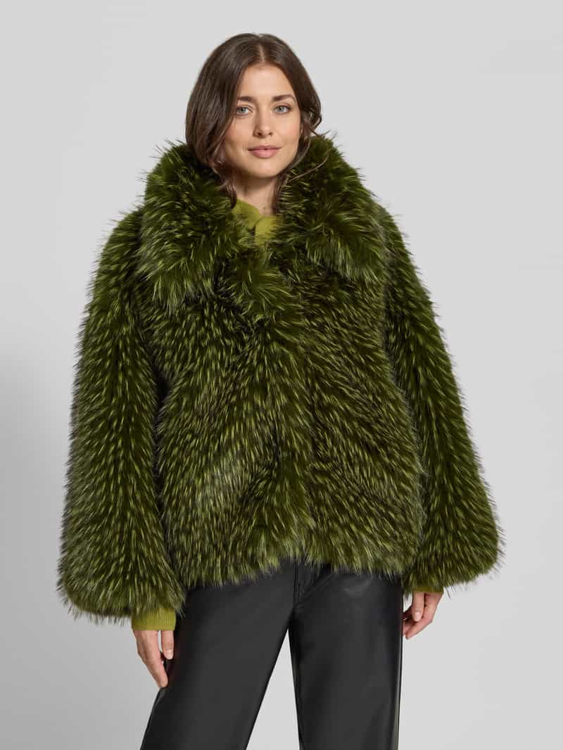 Essentiel Antwerp Oversized imitatiebontjack in melangelook model 'KASTANJE'