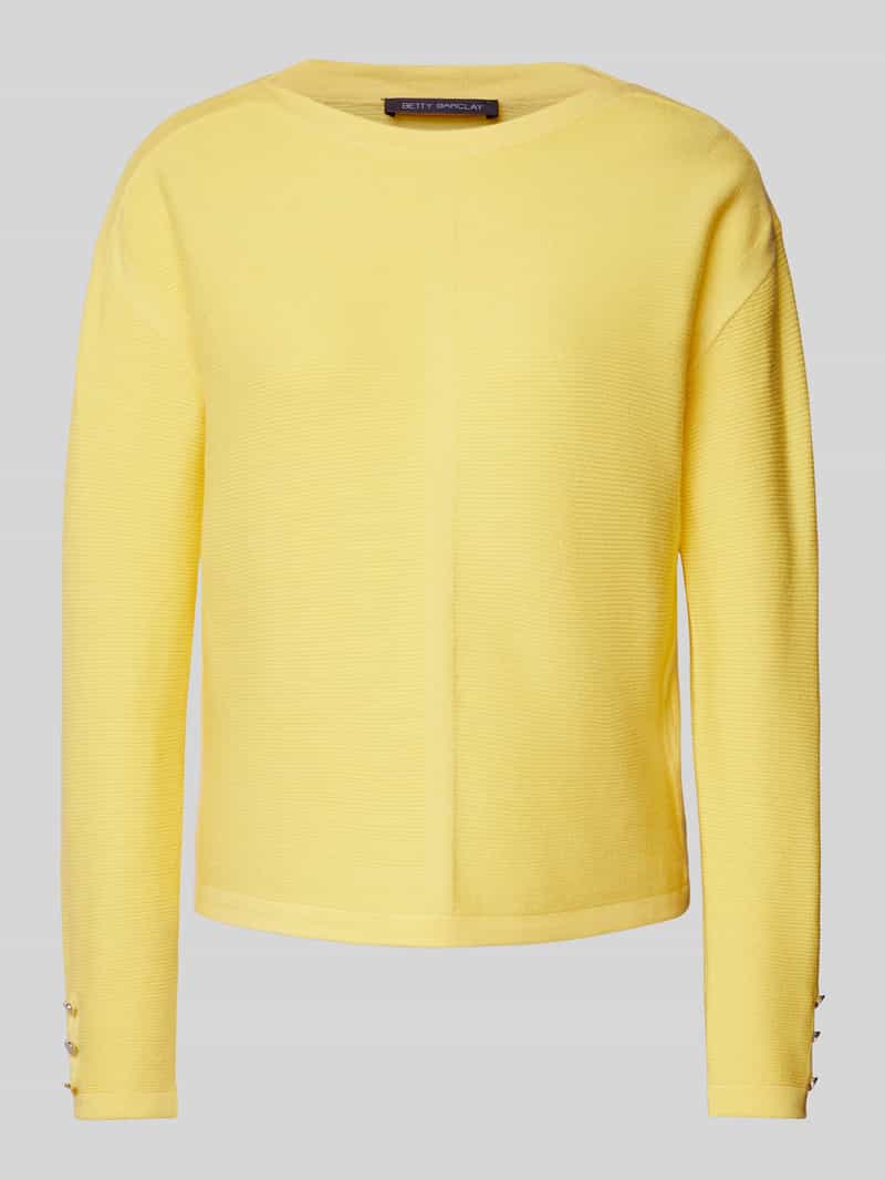 Betty Barclay Gebreide pullover van viscosemix met ribboorden
