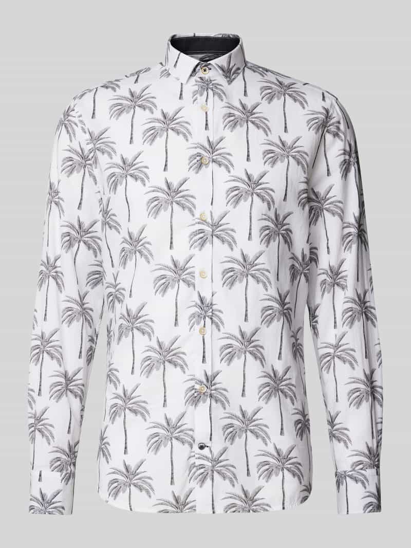 Regular fit vrijetijdsoverhemd met kentkraag, model 'PALMS'