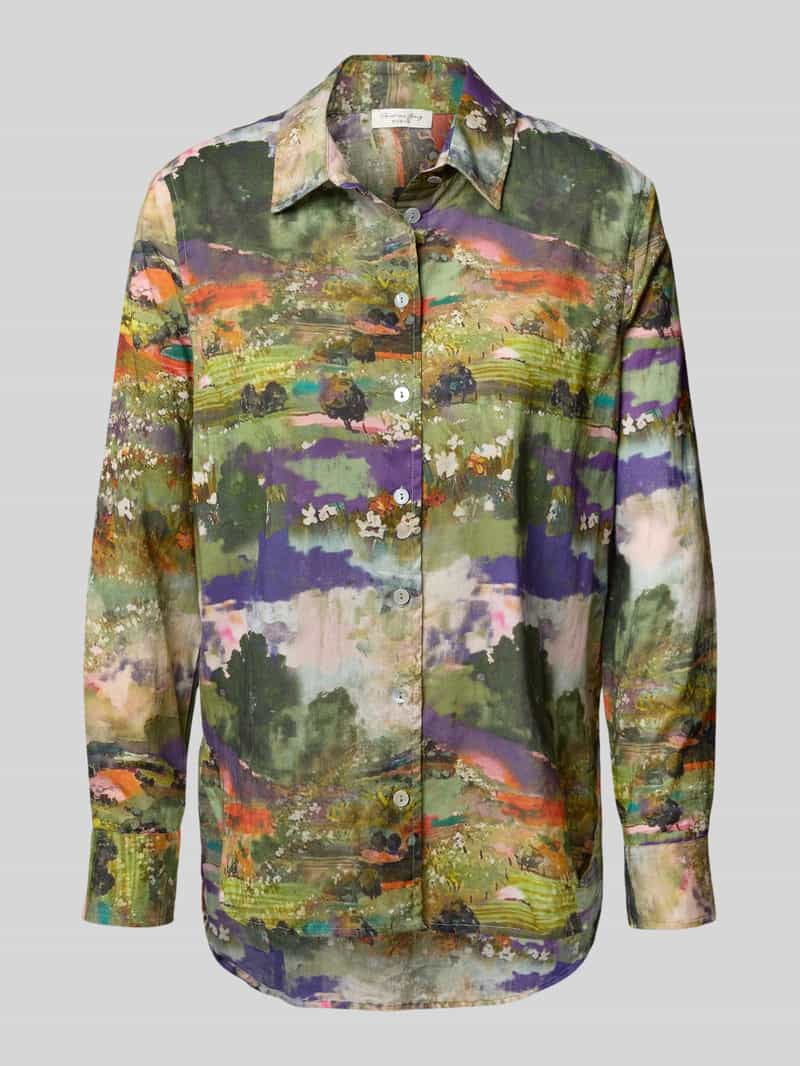 Christian Berg Woman Regular fit overhemdblouse van puur katoen met afgeronde zoom