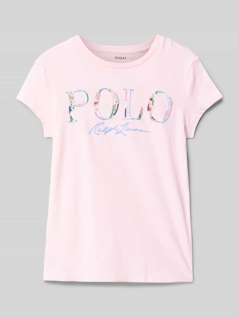 Polo Ralph Lauren Teens T-shirt met logodetail en ronde hals